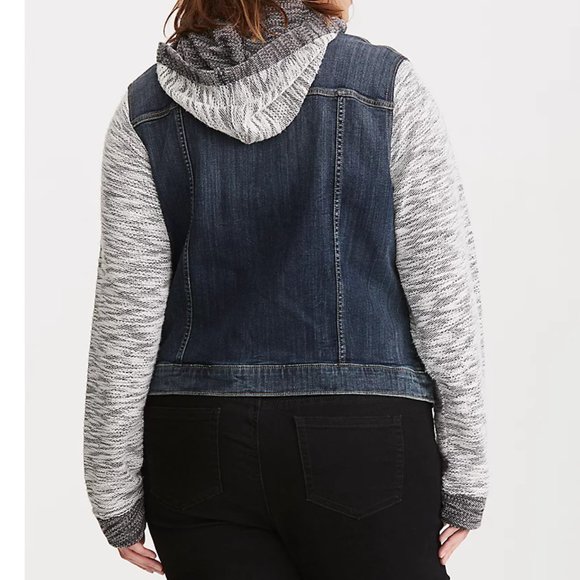 SOLD Torrid Denim French Terry Jean Jacket - Picture 3 of 8